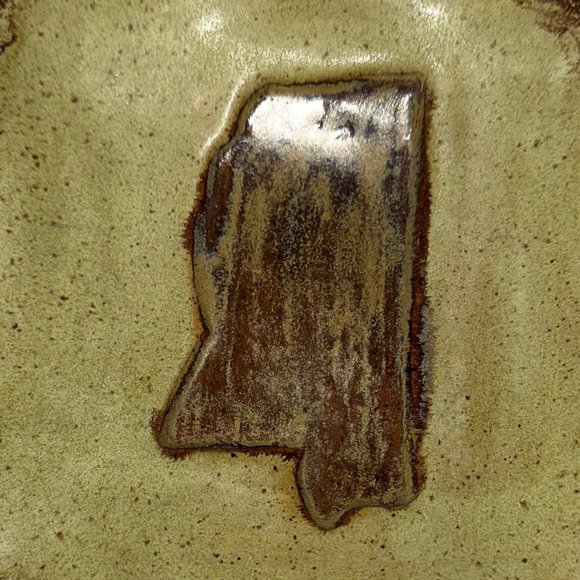 Etta B Pottery Ruffled Square MISSISSIPPI Dish - Picture 3 of 10